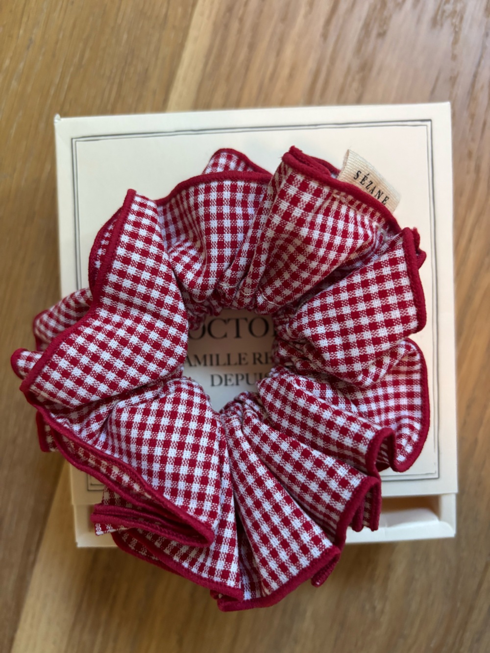 Sezane Maxi Scrunchie - Red Gingham - Picture 2 of 5